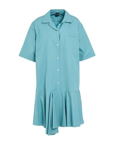 Aspesi Woman Mini Dress Turquoise Size 6 Cotton