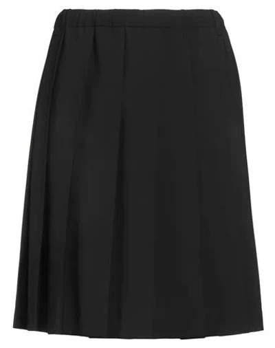 Aspesi Woman Mini Skirt Black Size 4 Virgin Wool, Elastane