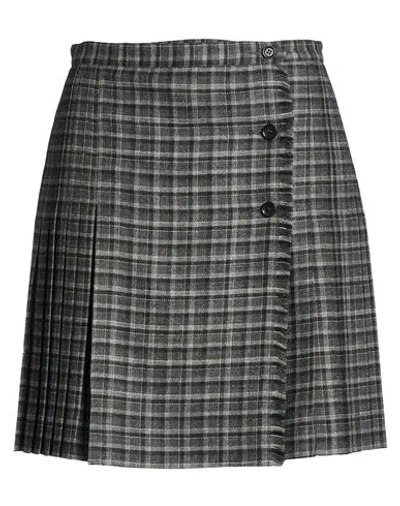 Aspesi Woman Mini Skirt Grey Size 4 Virgin Wool