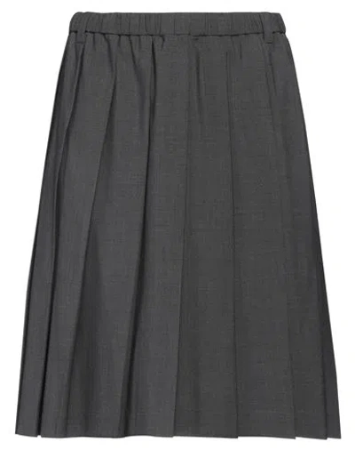 Aspesi Woman Mini Skirt Lead Size 0 Virgin Wool, Elastane In Gray