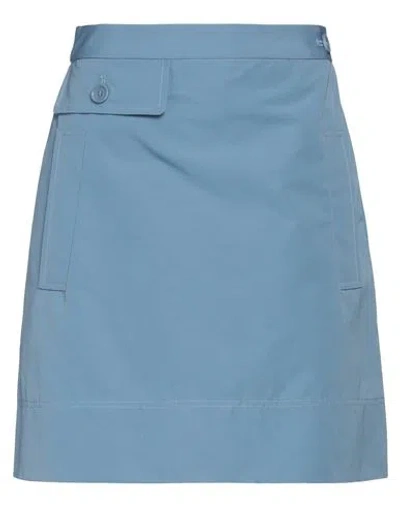 Aspesi Woman Mini Skirt Pastel Blue Size 2 Cotton, Polyester