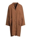Aspesi Woman Overcoat & Trench Coat Brown Size 6 Linen