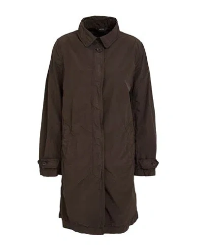 Aspesi Woman Overcoat & Trench Coat Dark Brown Size S Polyester, Polyamide