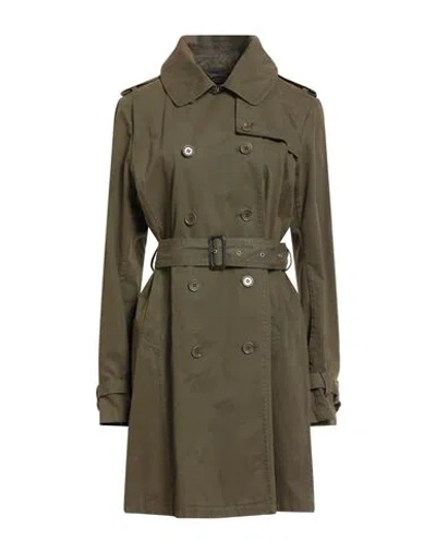 Aspesi Woman Overcoat & Trench Coat Military Green Size 10 Cotton