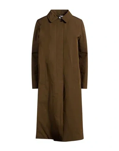 Aspesi Woman Overcoat & Trench Coat Military Green Size M Cotton, Polyester In Brown