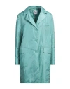 Aspesi Woman Overcoat & Trench Coat Turquoise Size L Polyamide In Blue