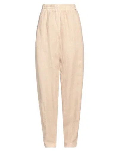 Aspesi Woman Pants Beige Size 10 Linen