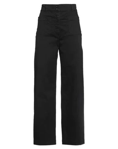 Aspesi Woman Pants Black Size 12 Cotton, Elastane