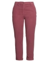 Aspesi Woman Pants Brick Size 8 Cotton, Elastane In Red