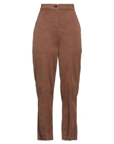 Aspesi Woman Pants Brown Size 4 Cotton, Elastane