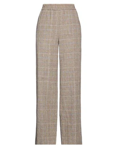 Aspesi Woman Pants Brown Size 8 Linen, Cotton