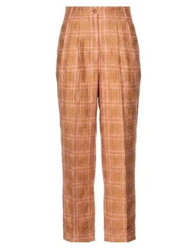 Aspesi Woman Pants Camel Size 2 Cotton, Linen, Polyamide In Brown