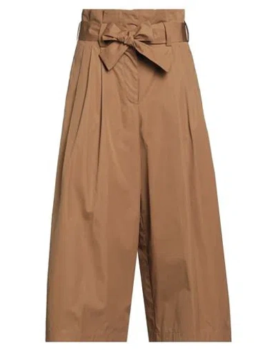 Aspesi Woman Pants Camel Size 8 Cotton In Brown