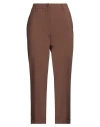 Aspesi Woman Pants Chocolate Brown Size 8 Polyester, Virgin Wool, Elastane In Brown