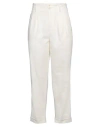 Aspesi Woman Pants Ivory Size 8 Cotton, Elastane In White