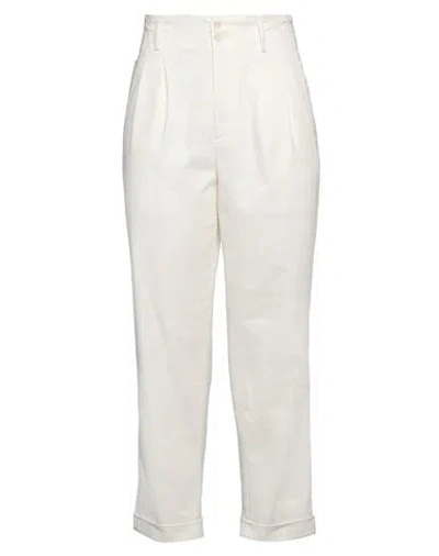 Aspesi Woman Pants Ivory Size 8 Cotton, Elastane In White