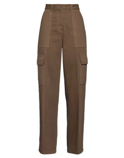 Aspesi Woman Pants Khaki Size 4 Cotton In Brown