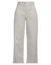 Aspesi Woman Pants Light Grey Size 4 Cotton, Elastane