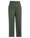 Aspesi Woman Pants Military Green Size 12 Cotton In Green