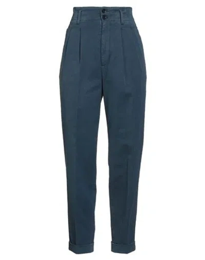 Aspesi Woman Pants Navy Size 4 Cotton, Elastane In Blue