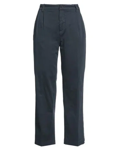 Aspesi Woman Pants Navy Size 6 Cotton, Elastane In Navy Blue