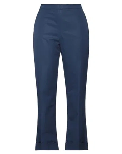 Aspesi Woman Pants Navy Blue Size 8 Cotton