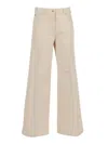 Aspesi High-waisted Wide-leg Pants With Belt Loops And Seam Details In Neutral