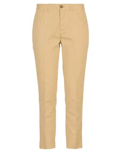 Aspesi Woman Pants Sand Size 2 Cotton, Linen In Yellow
