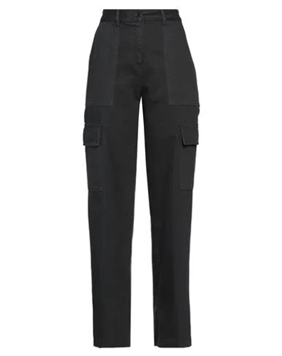 Aspesi Woman Pants Steel Grey Size 2 Cotton In Black