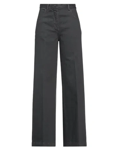 Aspesi Woman Pants Steel Grey Size 4 Cotton In Black