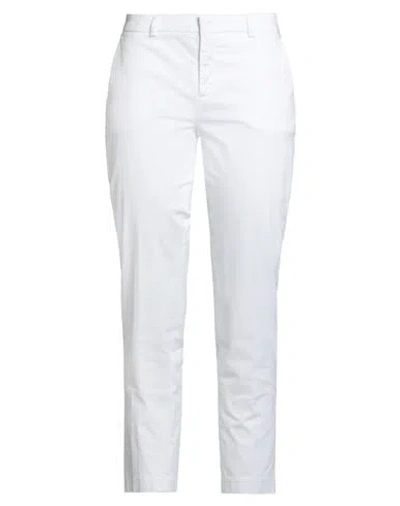 Aspesi Woman Pants White Size 6 Cotton, Elastane In Blue