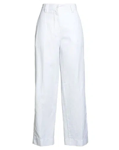 Aspesi Woman Pants White Size 8 Cotton, Linen