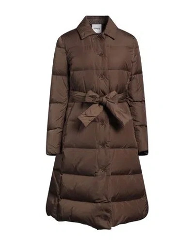 Aspesi Woman Puffer Brown Size L Polyamide