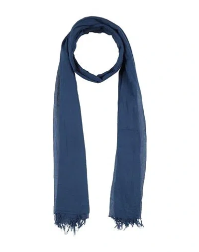 Aspesi Woman Scarf Navy Size - Cotton In Gray
