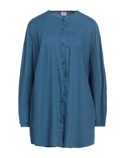 Aspesi Woman Shirt Azure Size 10 Linen In Blue