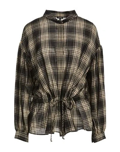 Aspesi Woman Shirt Black Size 4 Virgin Wool, Cotton, Polyamide