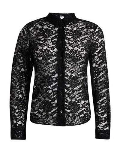 Aspesi Woman Shirt Black Size 8 Polyamide, Viscose, Cotton