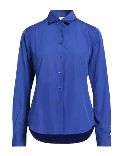 Aspesi Woman Shirt Bright Blue Size 2 Cotton
