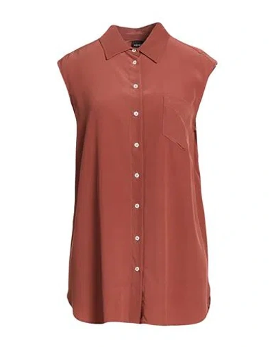 Aspesi Woman Shirt Brown Size 0 Silk