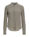 Aspesi Woman Shirt Brown Size 2 Silk In Multi
