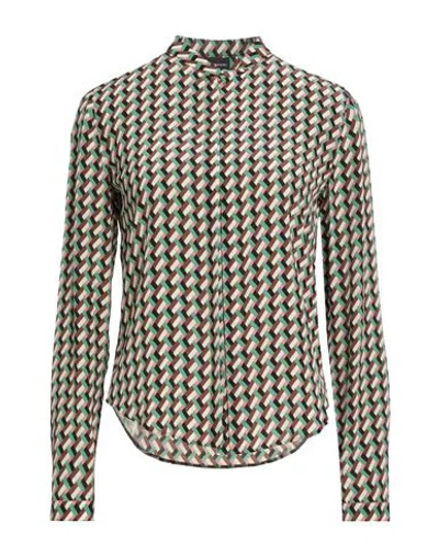 Aspesi Woman Shirt Brown Size 2 Silk In Multi