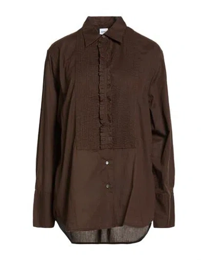 Aspesi Woman Shirt Brown Size 8 Cotton