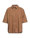 Aspesi Woman Shirt Camel Size 10 Cotton In Beige