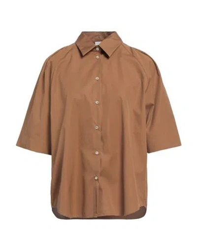 Aspesi Woman Shirt Camel Size 10 Cotton In Beige