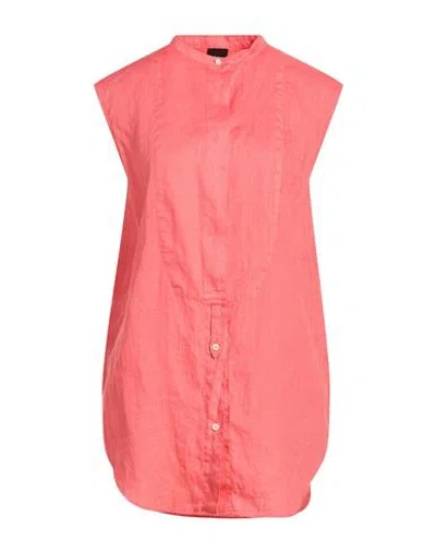 Aspesi Woman Shirt Coral Size 6 Linen In Red