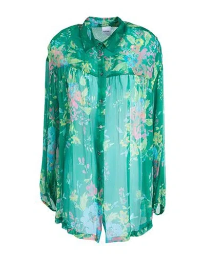 Aspesi Woman Shirt Green Size 10 Silk