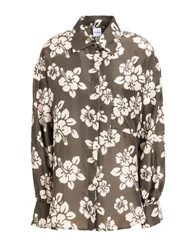 Aspesi Woman Shirt Khaki Size 8 Silk In Multi