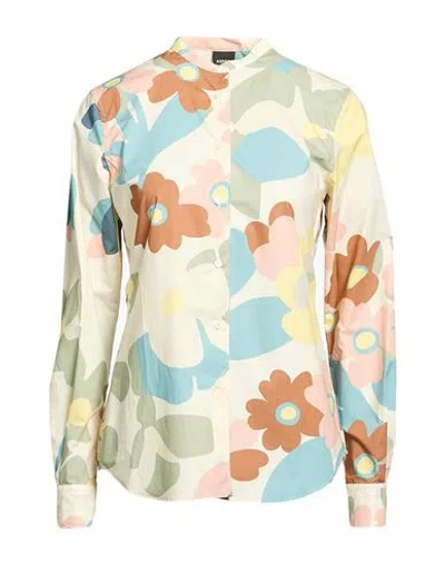 Aspesi Woman Shirt Light Blue Size 2 Cotton In Gray