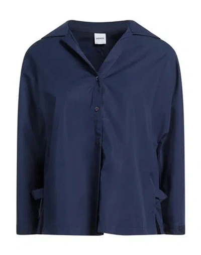 Aspesi Woman Shirt Midnight Blue Size 0 Cotton
