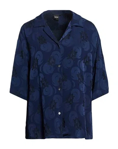 Aspesi Woman Shirt Midnight Blue Size 0 Viscose, Acetate